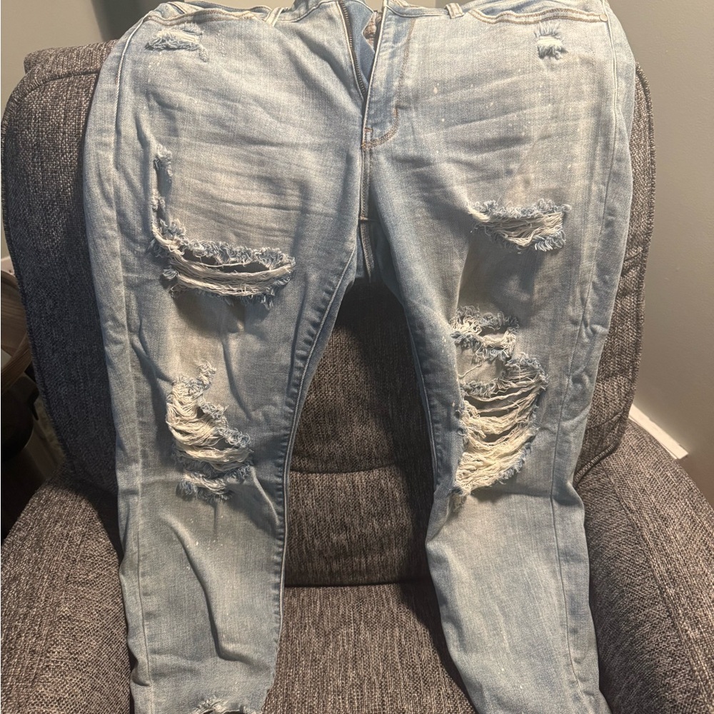 Judy Blue Skinny Blue Jeans Distressed Style